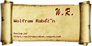 Wolfram Rabán névjegykártya